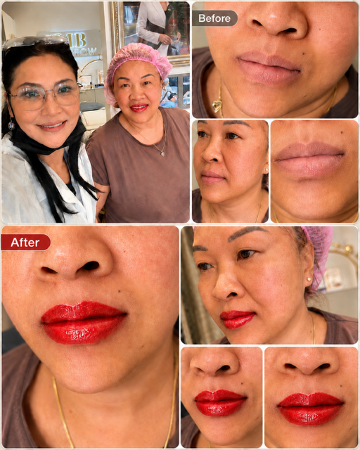 Lip blush healed results collage